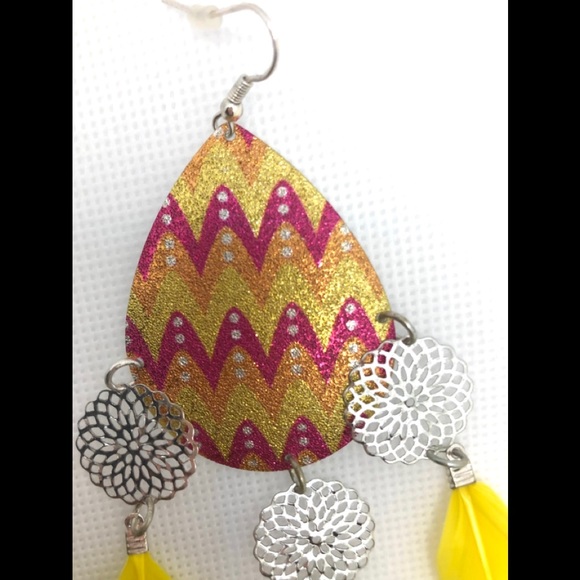 🔥BOHO FEATHER EARRINGS 🔥 NWT🏷 - Picture 8 of 12